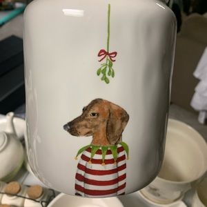 Rae Dunn dog Christmas canister
